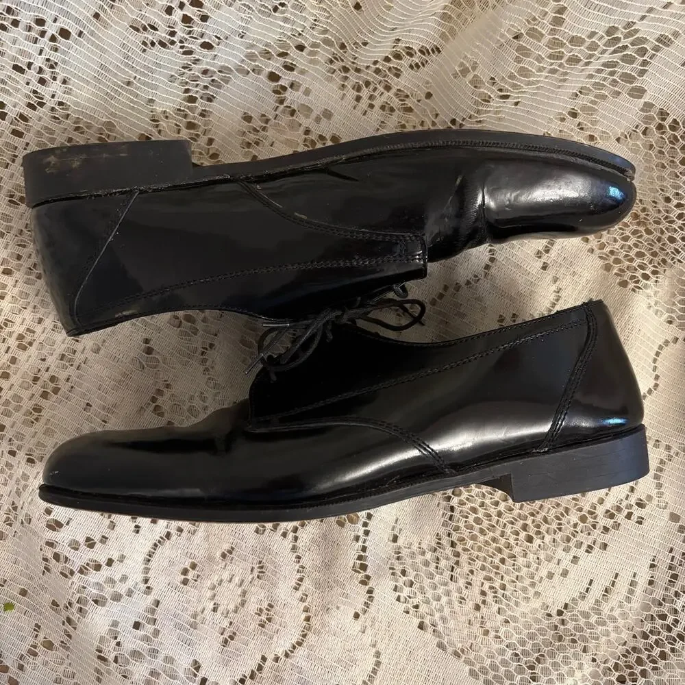 Dimitri Italy Men's US 8.5 Black Leather Oxfords Shoes